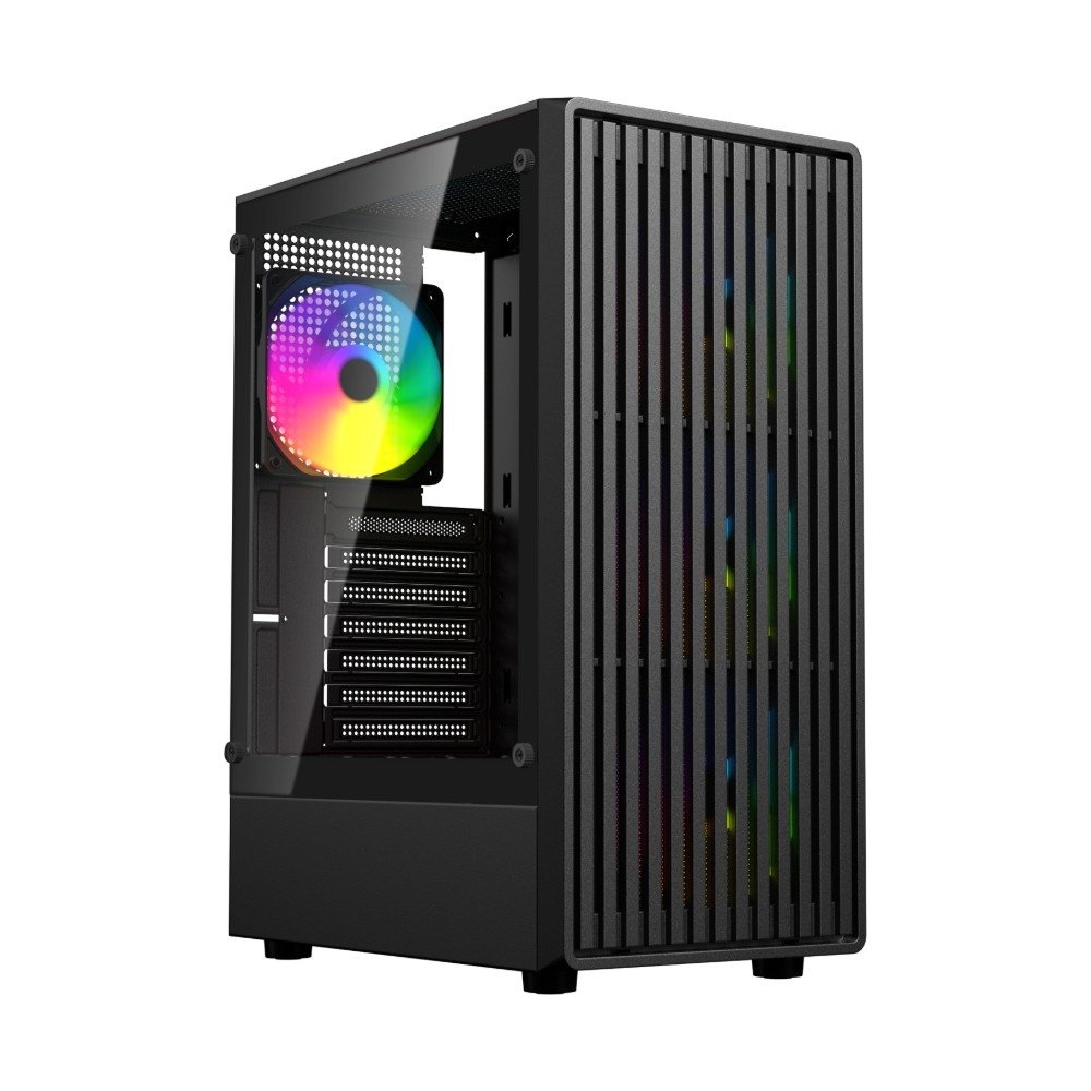 Gabinete Gamer Bluecase Zion Pro, ATX, 4x Fans Rainbow, Lateral em Vidro Temperado, Preto - BG-062BPBX