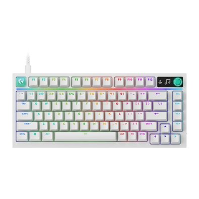 Teclado Gamer Logitech G316 X 75, Switches Tactile Hot-Swappable, Tela LED (Matriz de Pontos), RGB LIGHTSYNC, Layout US, Branco - 920-014313