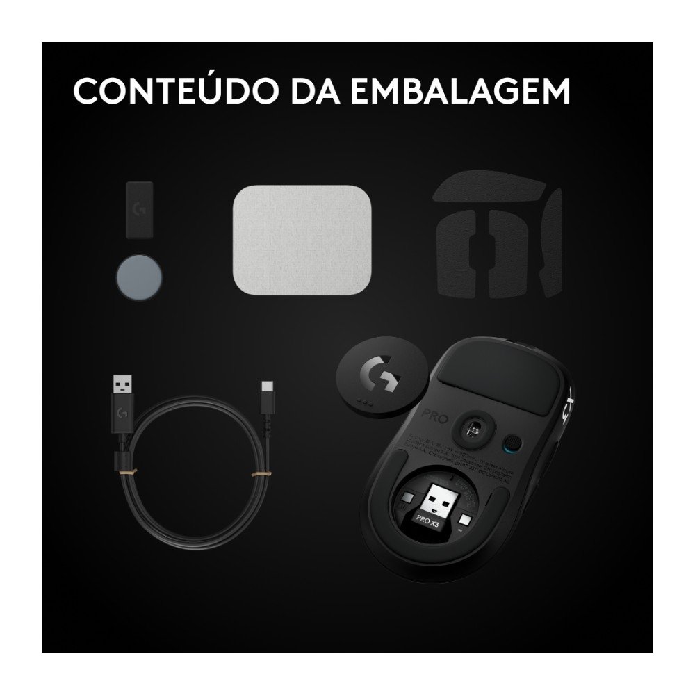 Imagem 10 de 10 do produto Mouse Gamer Sem Fio Logitech G PRO X3 SUPERSTRIKE LIGHTSPEED, 59 g, Taxa de Atualização (até 8 kHz), Botões Programáveis, Preto - 910-007877