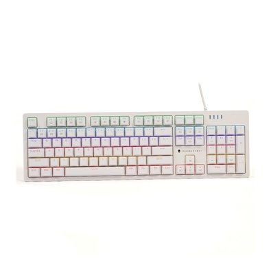 Teclado Mecânico Gamer Thunderobot K104, Switch Linear Red, 1KHz, Hot-Swappable, PBT, Full Size, USB-C, Branco - JM03NP006
