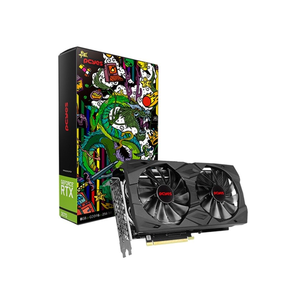 Placa de Vídeo PcYes RTX 3070 GAMING PRO NVIDIA Geforce, 8GB GDDR6 256 BITS - GRAFFITI SERIES - PRTX3070GP8DR6256 - view 2