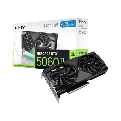 Placa de Vídeo PNY NVIDIA GeForce RTX 5060 Ti, 8GB, GDDR7, 128-bits, Dual Fan, PCIe 5.0 - VCG5060T8DFXPB1-O