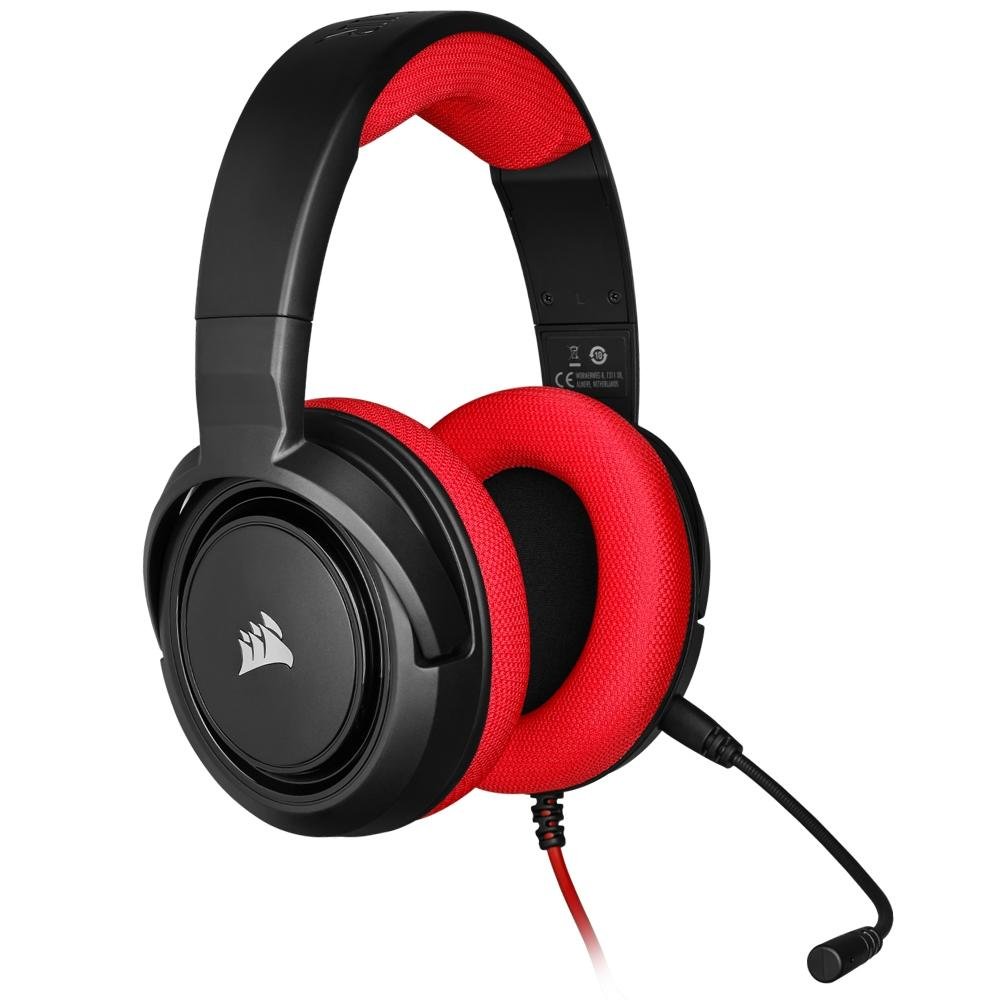 Headset Gamer Corsair HS35 Stereo, PC, PS4, Xbox, Drivers 50mm, Vermelho - CA-9011198-NA