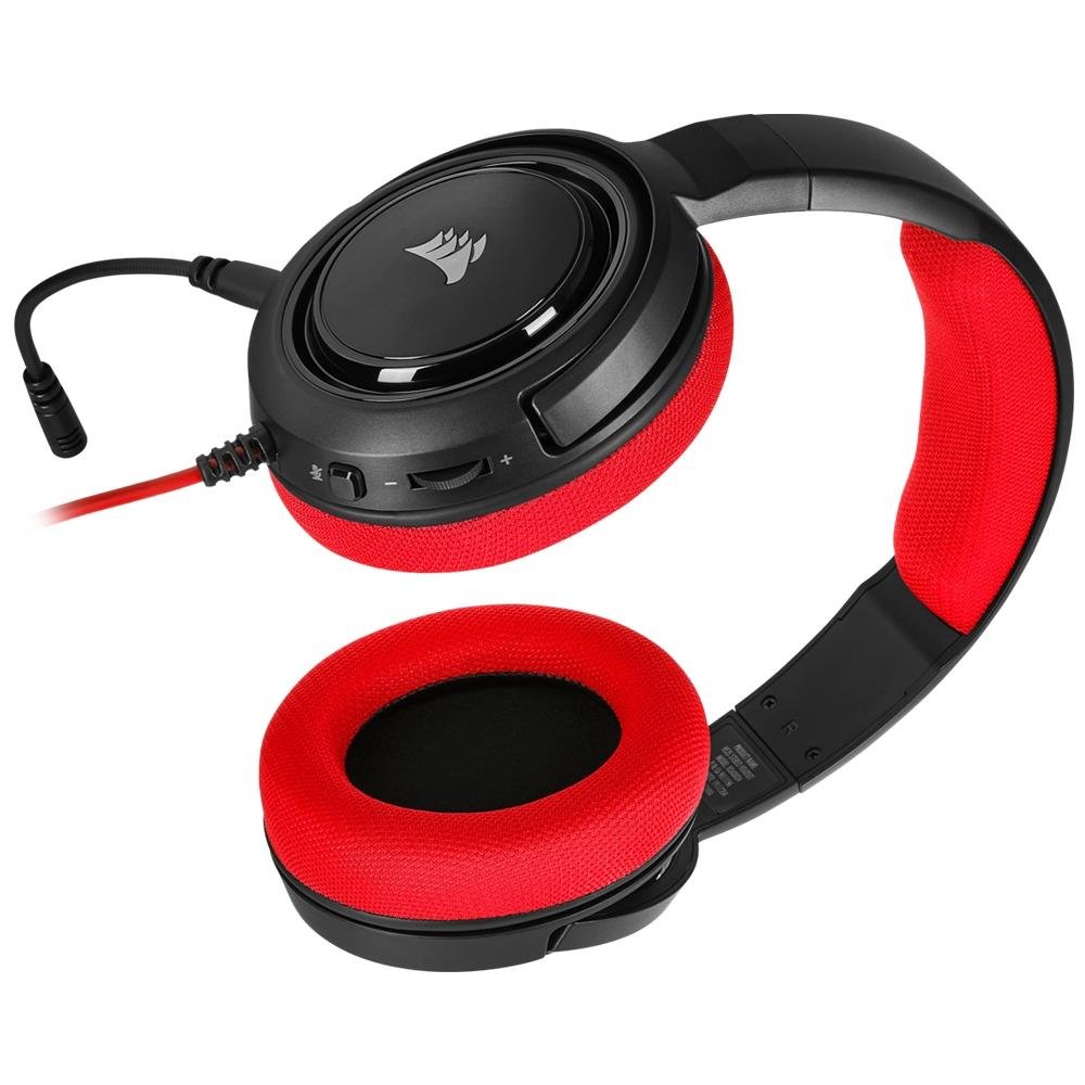 Headset Gamer Corsair HS35 Stereo, PC, PS4, Xbox, Drivers 50mm, Vermelho - CA-9011198-NA