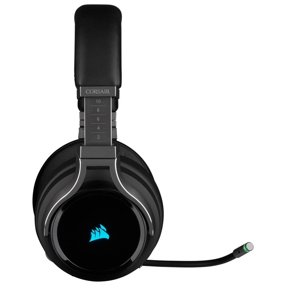 Headset Sem Fio Gamer Corsair Virtuoso Premium Carbono, RGB, Som Surround 7.1, Drivers 50mm, Múltiplas Plataformas - CA-9011185-NA