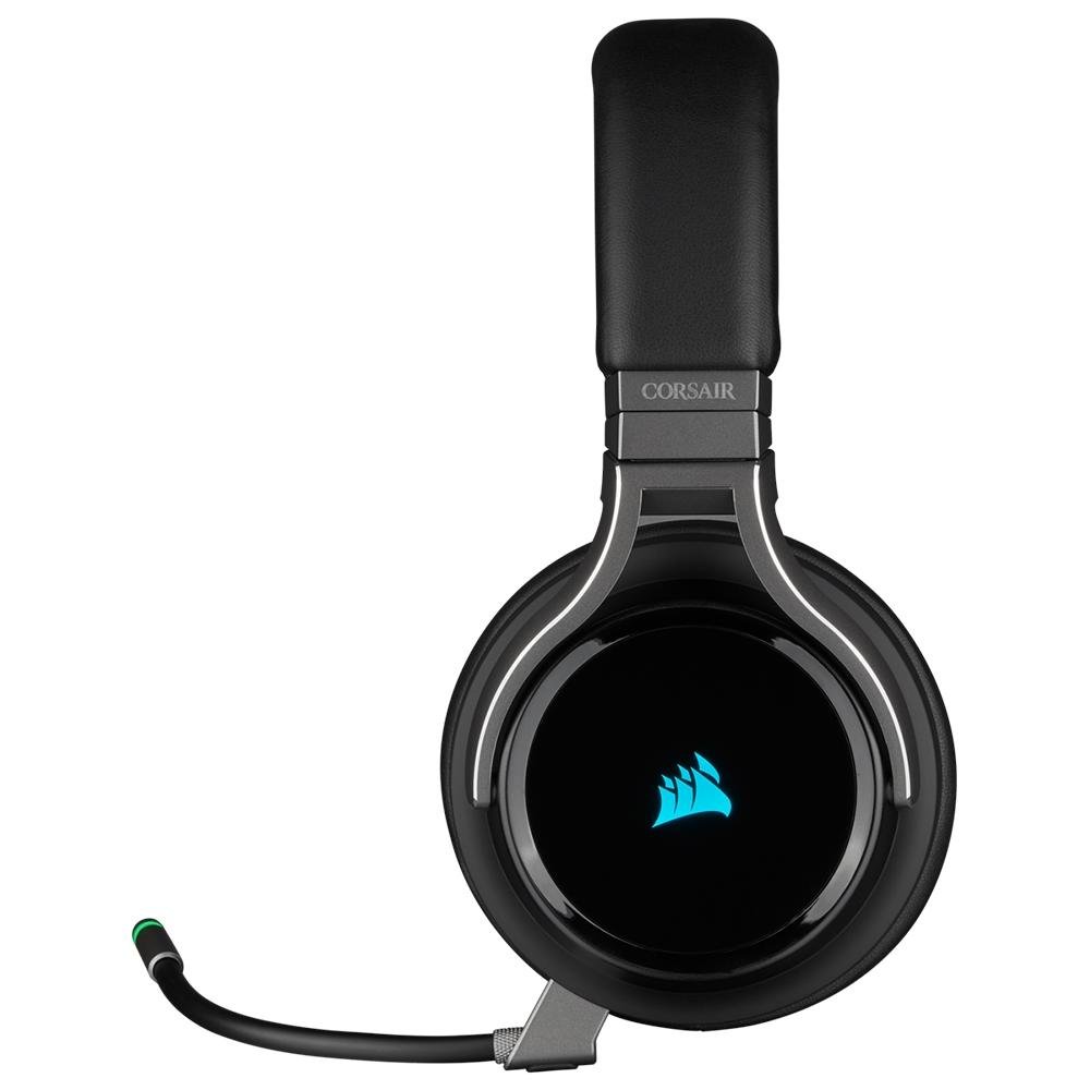 Headset Sem Fio Gamer Corsair Virtuoso Premium Carbono, RGB, Som Surround 7.1, Drivers 50mm, Múltiplas Plataformas - CA-9011185-NA