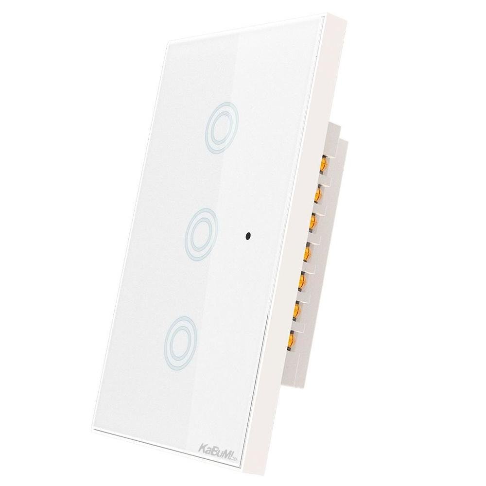 Imagem 3 de 4 do produto Interruptor KaBuM! Smart, Bivolt, 3 Botões, Branco, 15A, 50/60Hz, Smart Home
