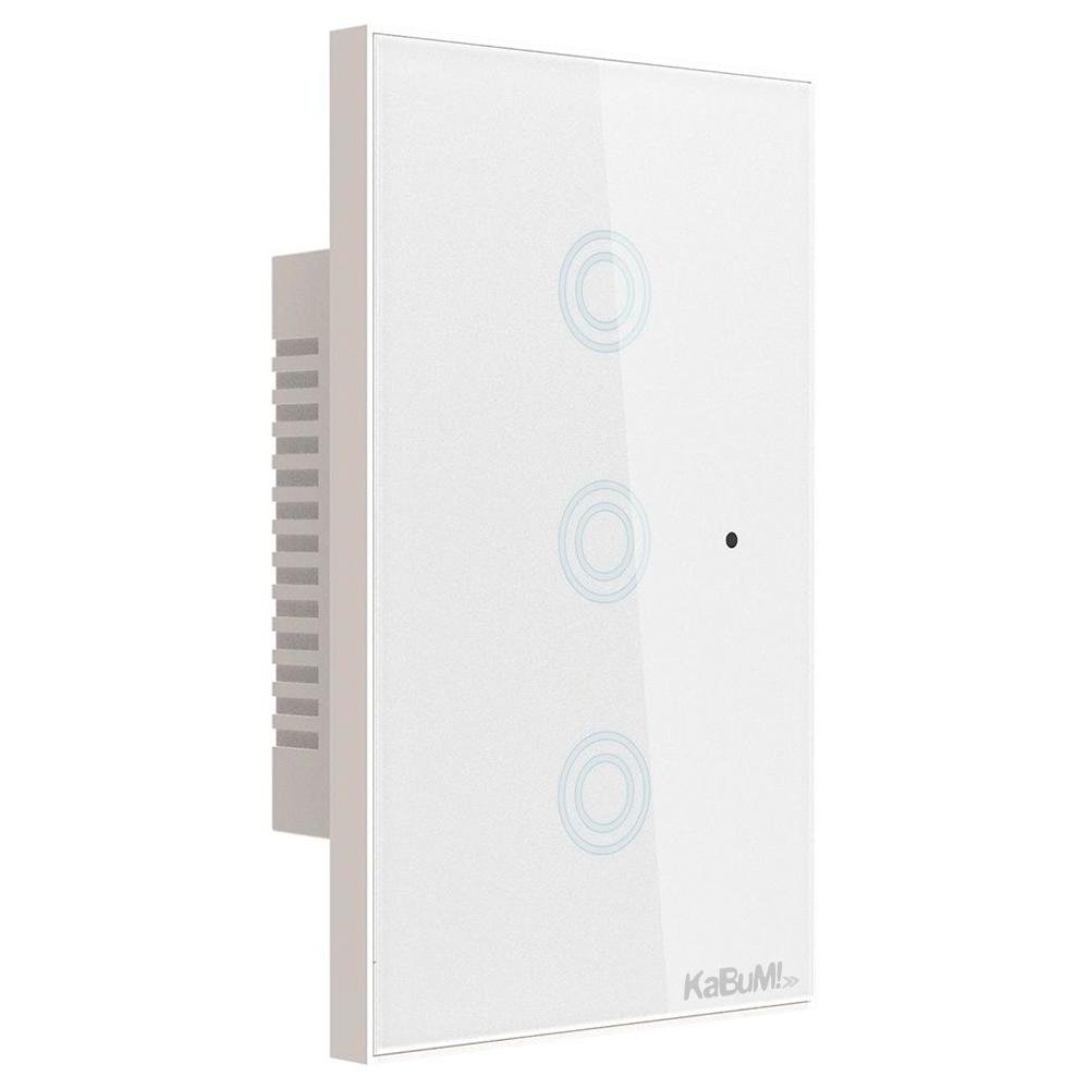 Imagem 2 de 4 do produto Interruptor KaBuM! Smart, Bivolt, 3 Botões, Branco, 15A, 50/60Hz, Smart Home