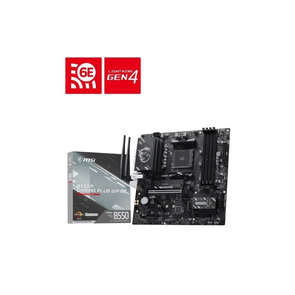 Placa-Mãe MSI B550M Gaming Plus WiFi6E +  Processador AMD Ryzen 7 5700X + Water Cooler MACH1 Logic, RGB, 240mm - view 5