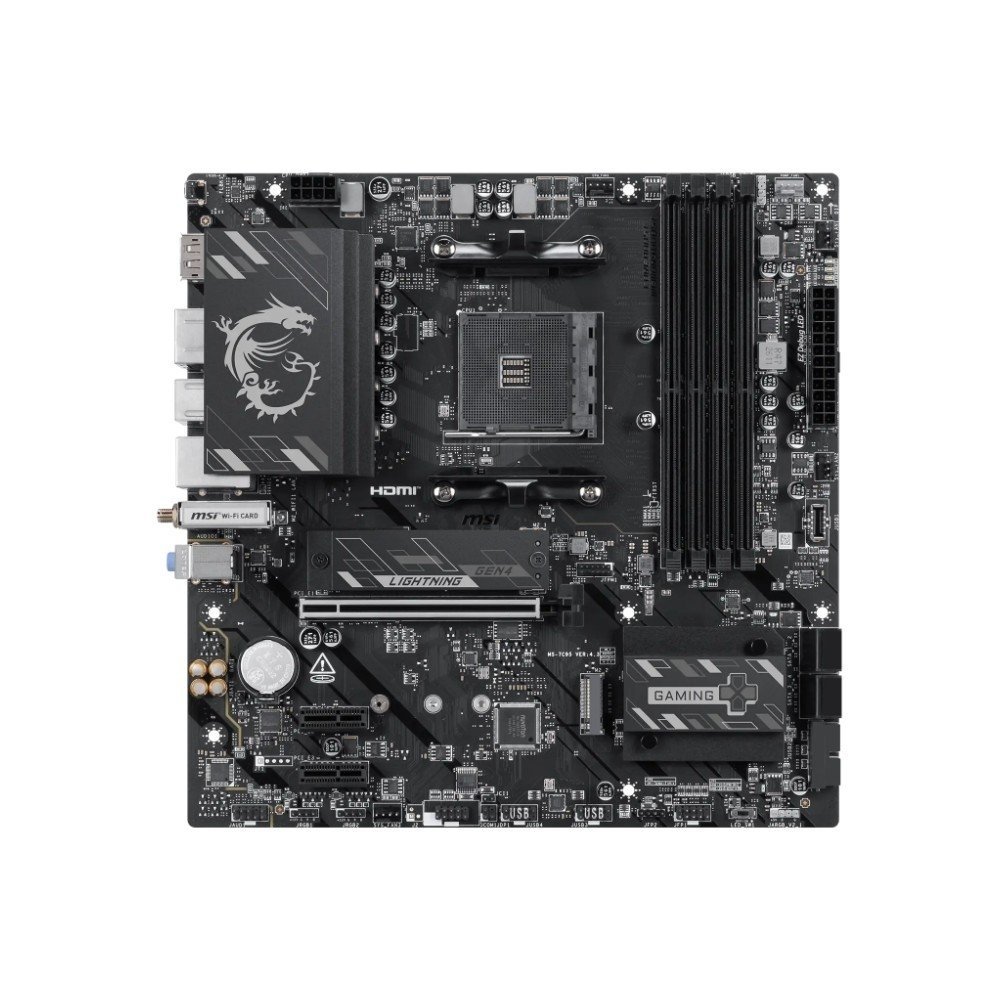 Placa-Mãe MSI B550M Gaming Plus WiFi6E +  Processador AMD Ryzen 7 5700X + Water Cooler MACH1 Logic, RGB, 240mm - view 2