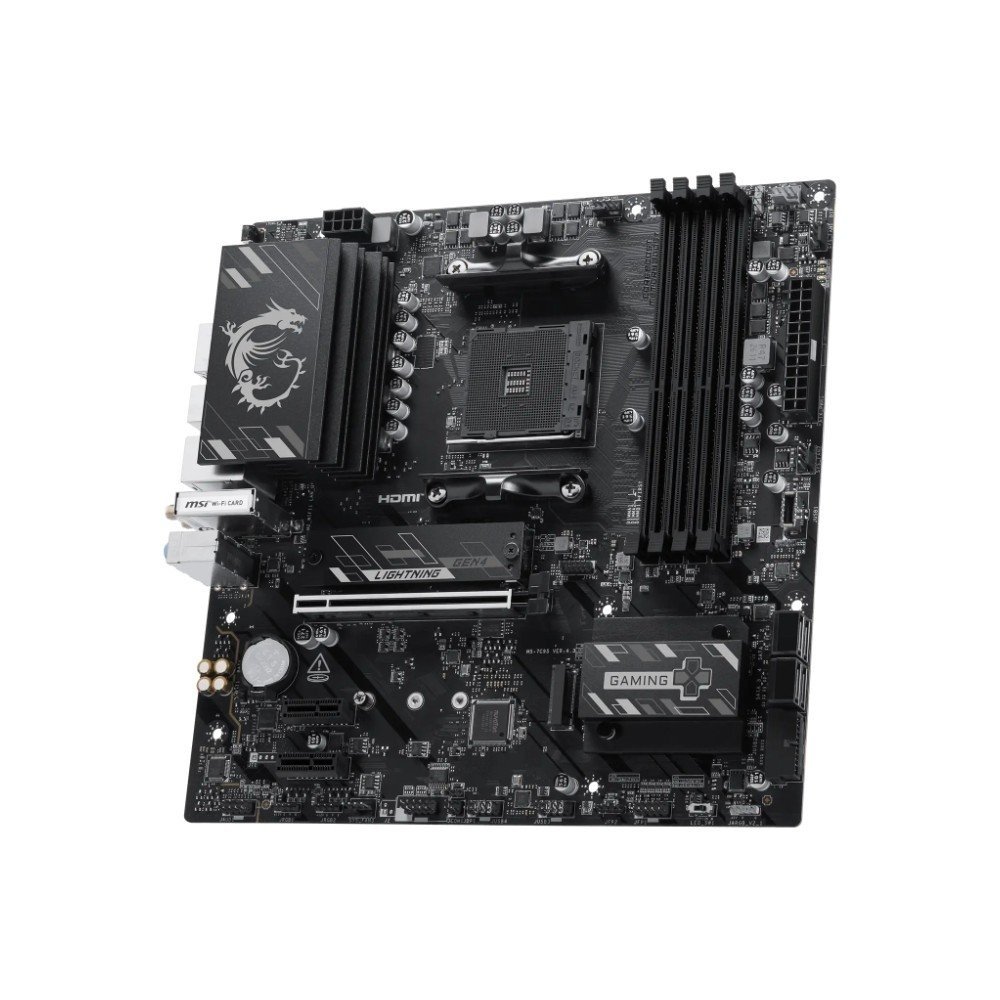 Imagem 3 de 12 do produto Placa-Mãe MSI B550M Gaming Plus WiFi6E +  Processador AMD Ryzen 7 5700X + Water Cooler MACH1 Logic, RGB, 240mm