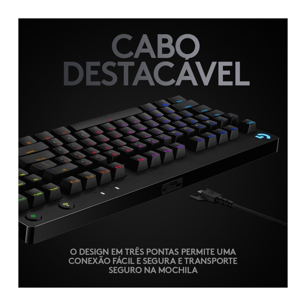 Teclado Mecânico Gamer ( Balão.info) PRO com Layout US, RGB LIGHTSYNC, Design TKL, Cabo Destacável, Switch GX Blue Clicky - 920-( Balão.info - foto 6