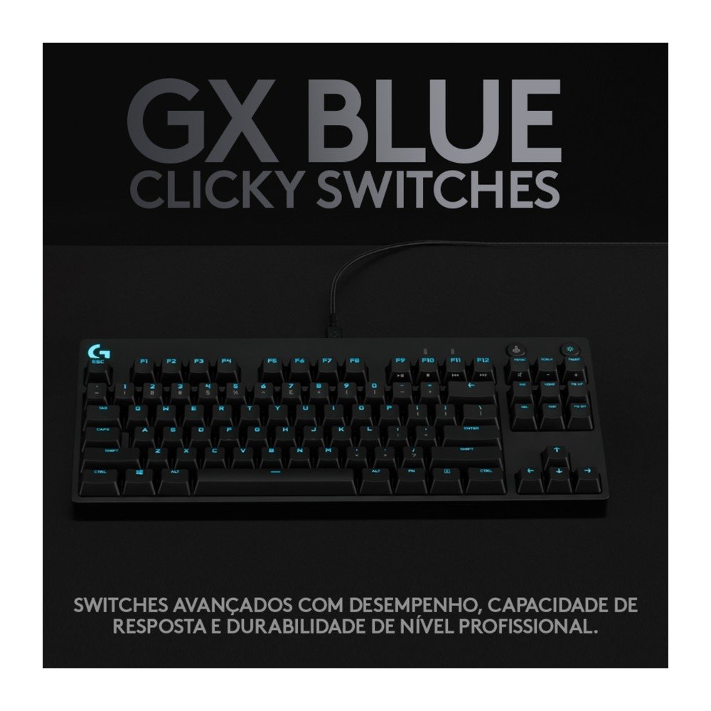 Teclado Mecânico Gamer ( Balão.info) PRO com Layout US, RGB LIGHTSYNC, Design TKL, Cabo Destacável, Switch GX Blue Clicky - 920-( Balão.info - foto 3