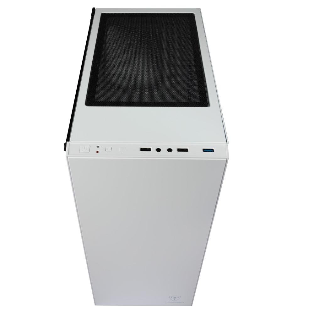 Imagem 8 de 8 do produto Gabinete Gamer T-Dagger Cube White, Mid Tower, Lateral em Vidro, Sem FANs, Branco - T-TGC305W