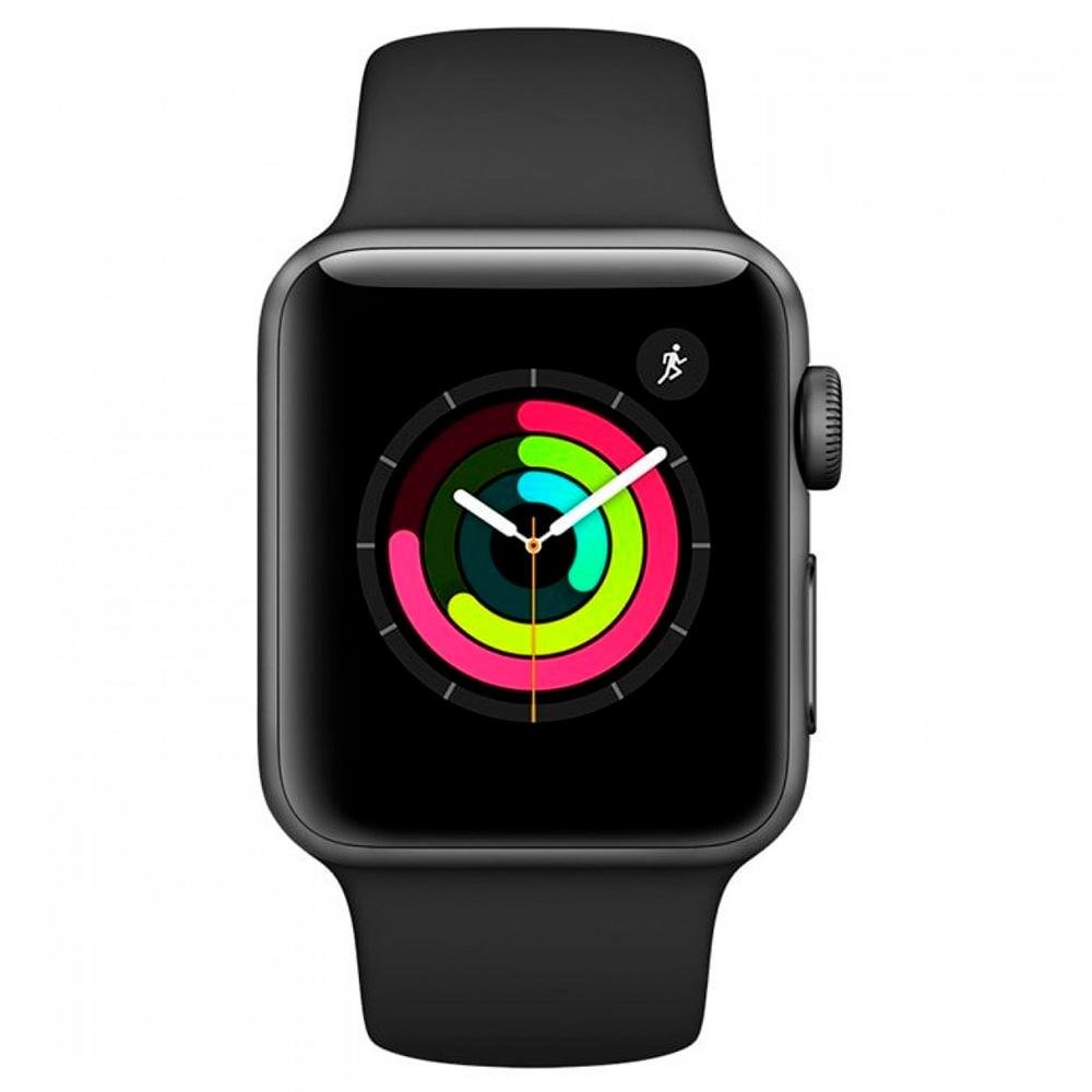 Apple Watch Series 3, GPS, 38mm, Cinza Espacial, Pulseira Preta
