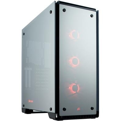 O Crystal Series 570X RGB preto espelhado da CORSAIR é um gabinete de PC mid-tower premium envolto por quatro painéis de vidro temperado espelhado imp