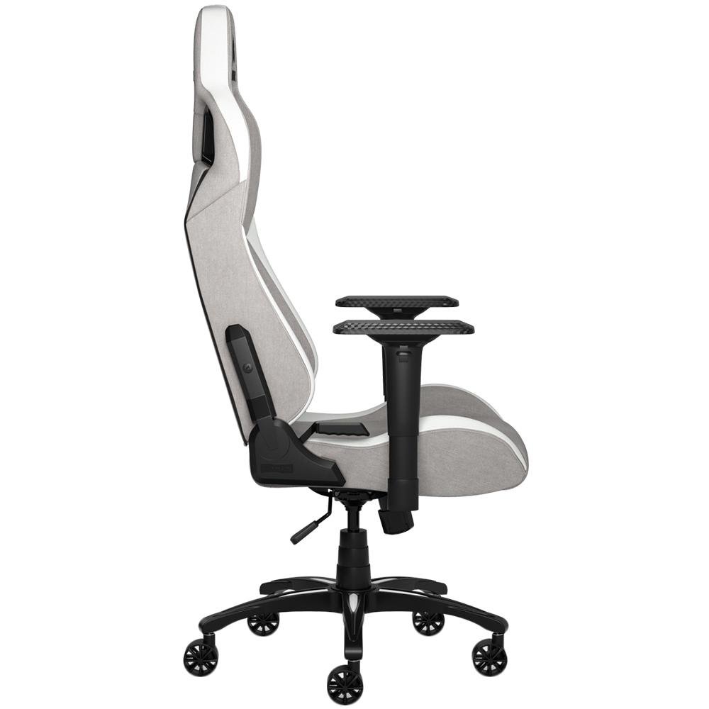 Imagem 4 de 7 do produto Cadeira Gamer Corsair T3 Rush, Até 120Kg, Apoio de Braços 4D, com Almofadas, Reclinável, Cinza e Branco - CF-9010030-WW