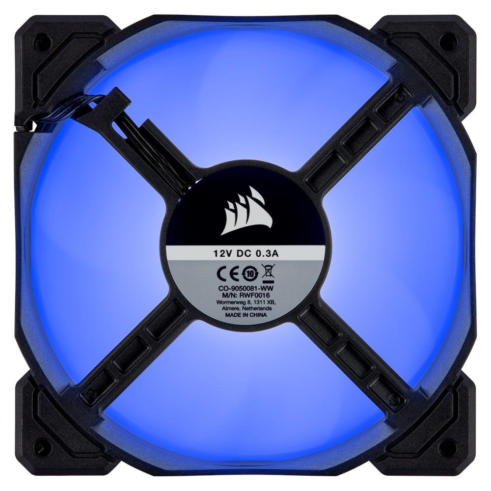 Imagem 3 de 5 do produto Cooler Fan Corsair AF120, 3 Unidades, 120mm, LED Azul, Preto - CO-9050084-WW