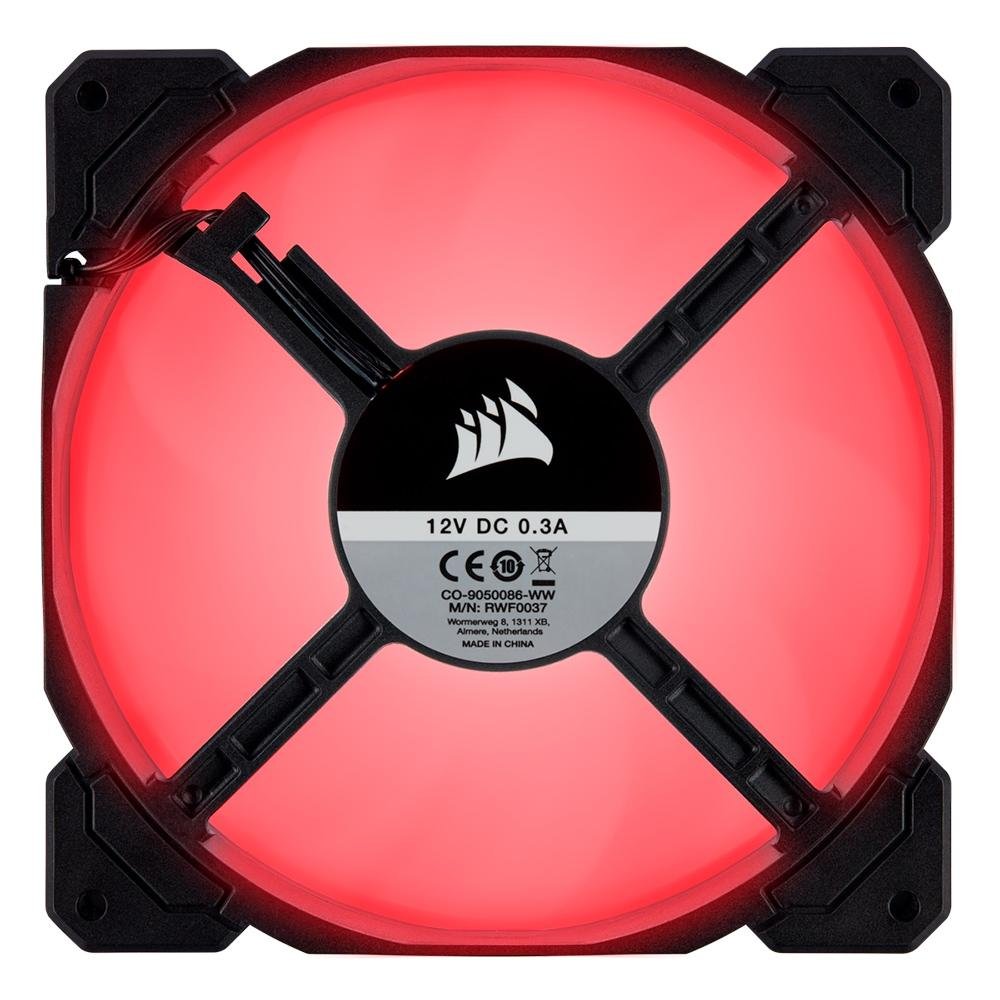 Imagem 3 de 6 do produto Cooler Fan Corsair AF140, 2 Unidades, 140mm, LED Vermelho, Preto - CO-9050089-WW