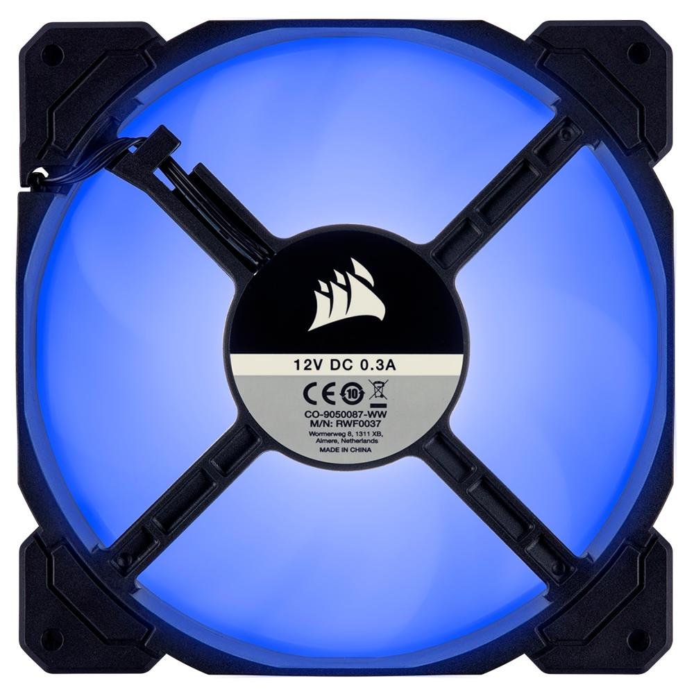 Kit Com 2 Ventoinhas Corsair AF140, 140mm, LED Azul, Preto - CO-9050090-WW