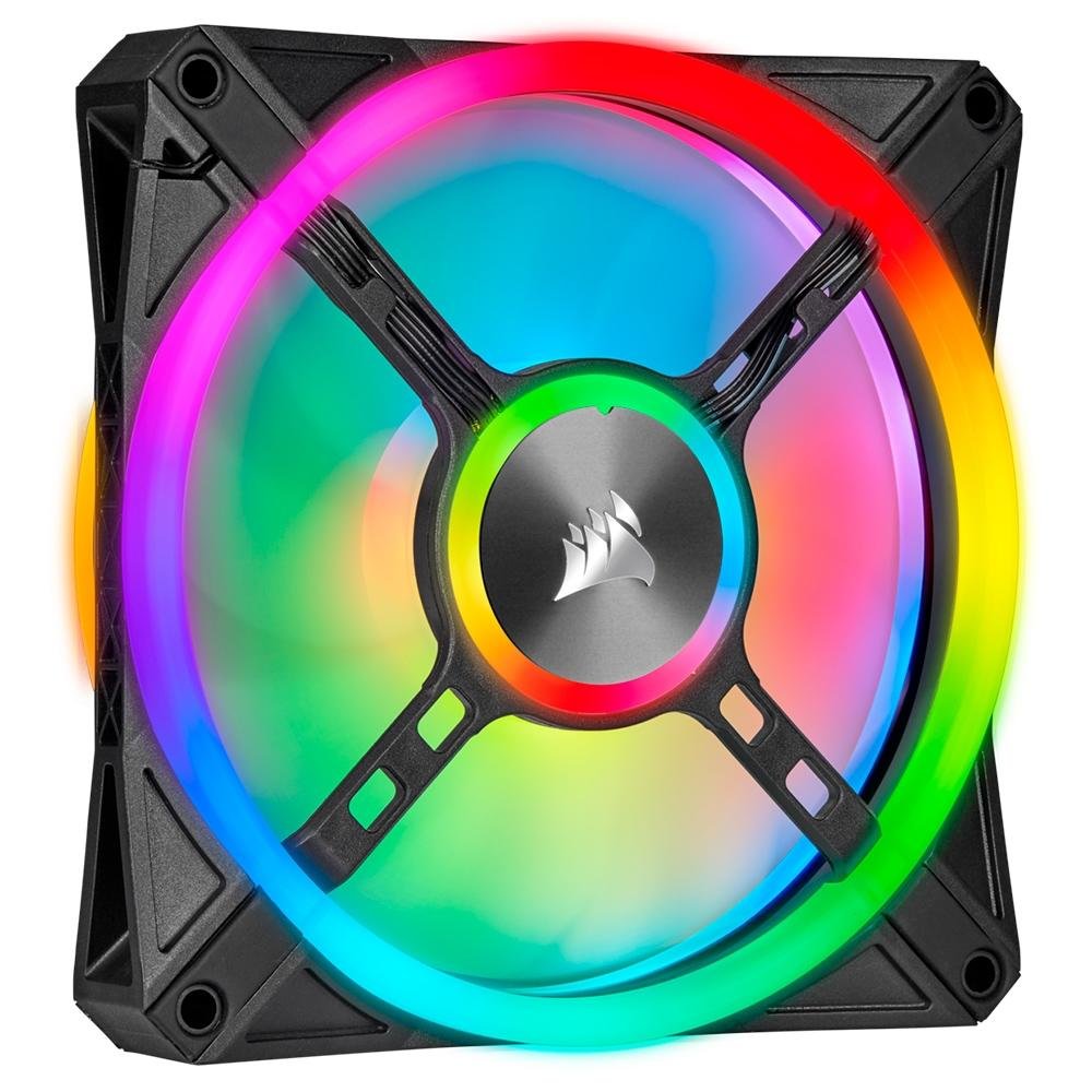 Ventoinha Corsair QL Series, 120mm, RGB, Preto - CO-9050097