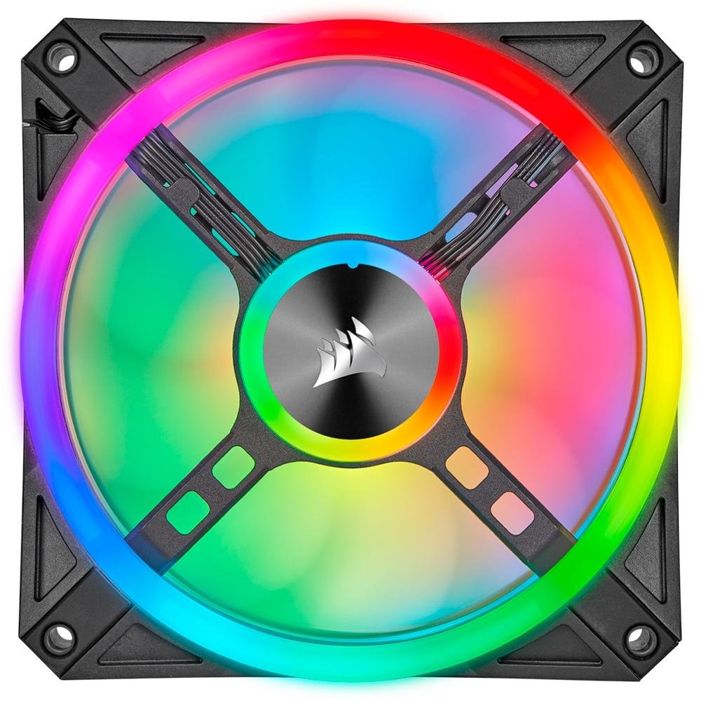 Ventoinha Corsair QL Series, 120mm, RGB, Preto - CO-9050097