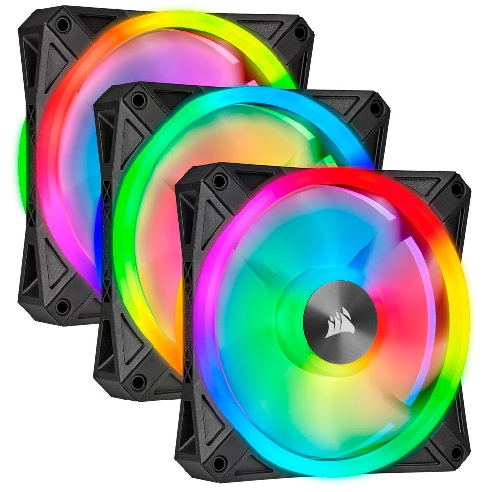 Cooler Fan Corsair QLSeries RGB 3 Unidades 120mm Preto CO 9050098 