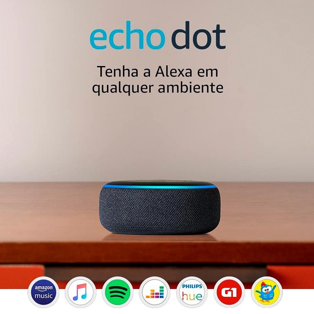 Imagem 6 de 10 do produto Echo Dot (3ª Geração) com Alexa, Amazon Smart Speaker Preto