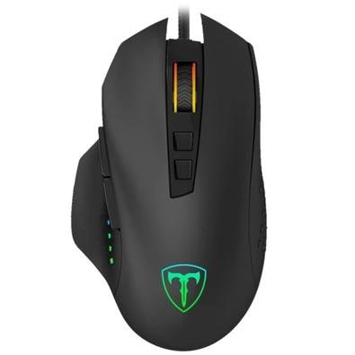 Mouse Gamer T-Dagger Captain. Possui 7 botões programáveis, iluminação RGB e sensor até 8.000 DPI, ideal para qualquer estação gamer.