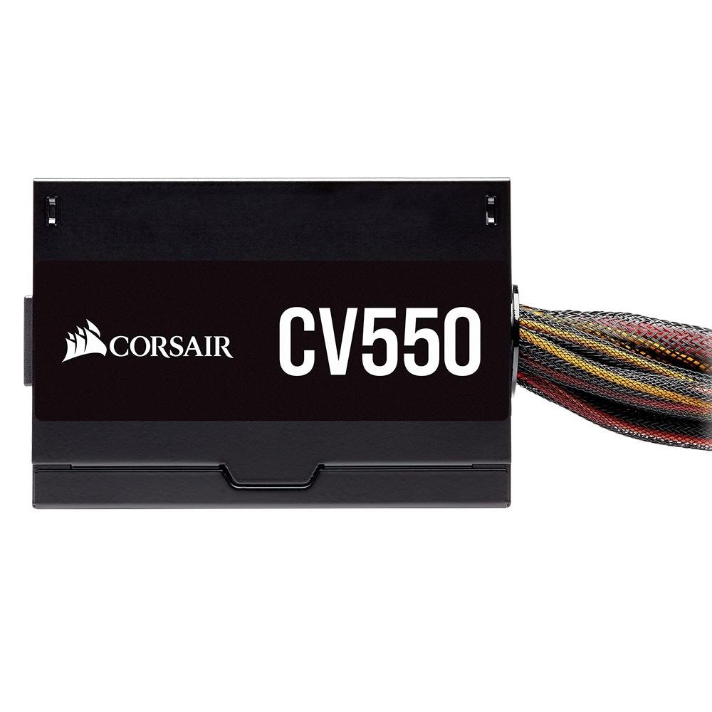 Fonte Corsair CV550, 550W, 80 Plus Bronze, PFC Ativo, Com cabo, Preto - CP-9020210-BR Fonte Corsair CV550, 550W, 80 Plus Bronze, PFC Ativo, Com cabo, Preto - CP-9020210-BR