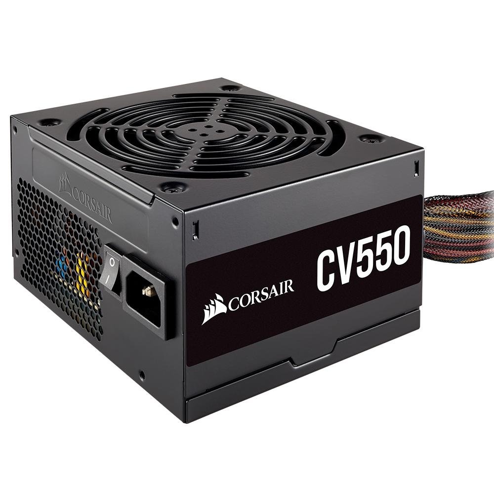 Fonte Corsair CV550, 550W, 80 Plus Bronze, PFC Ativo, Com cabo, Preto - CP-9020210-BR Fonte Corsair CV550, 550W, 80 Plus Bronze, PFC Ativo, Com cabo, Preto - CP-9020210-BR