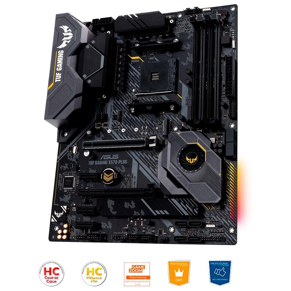 Placa-Mãe ASUS TUF Gaming X570-Plus/BR, AMD AM4, ATX, DDR4, Preto - TUF Gaming X570-PLUS/BR