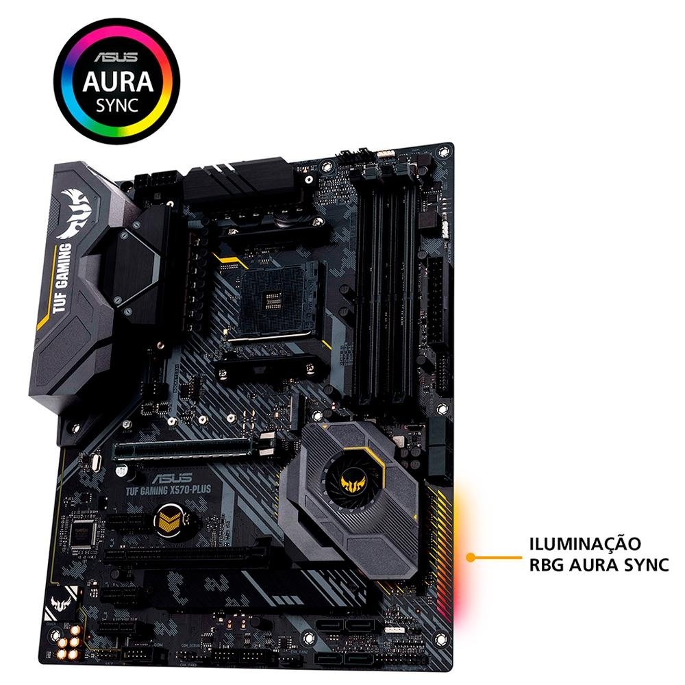 Imagem 14 de 16 do produto Placa-Mãe ASUS TUF Gaming X570-Plus/BR, AMD AM4, ATX, DDR4, Preto - TUF Gaming X570-PLUS/BR