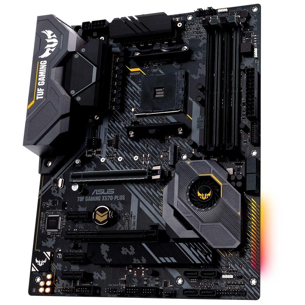 Placa-Mãe ASUS TUF Gaming X570-Plus/BR, AMD AM4, ATX, DDR4, Preto - TUF Gaming X570-PLUS/BR