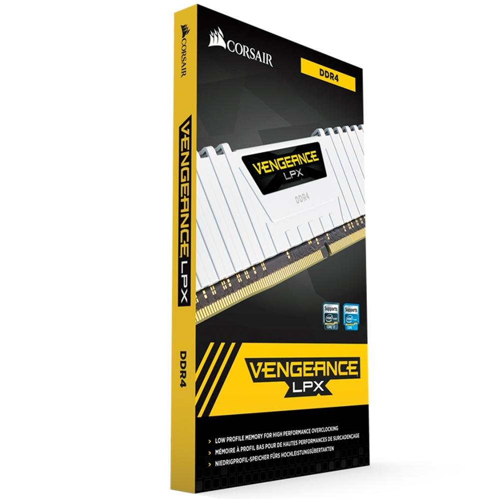 Memória RAM Corsair Vengeance LPX, 16GB (2x8GB), 3000MHz, DDR4, CL16, Branco - CMK16GX4M2D3000C16W Memória RAM Corsair Vengeance LPX, 16GB (2x8GB), 3000MHz, DDR4, CL16, Branco - CMK16GX4M2D3000C16W