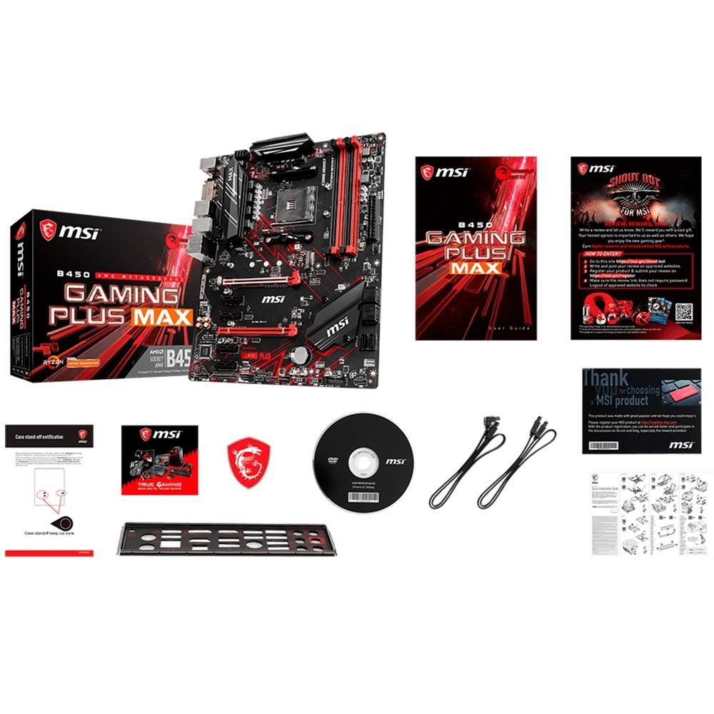 Imagem 5 de 6 do produto Placa-Mãe MSI B450 Gaming Plus Max p/ AMD AM4, ATX, DDR4
