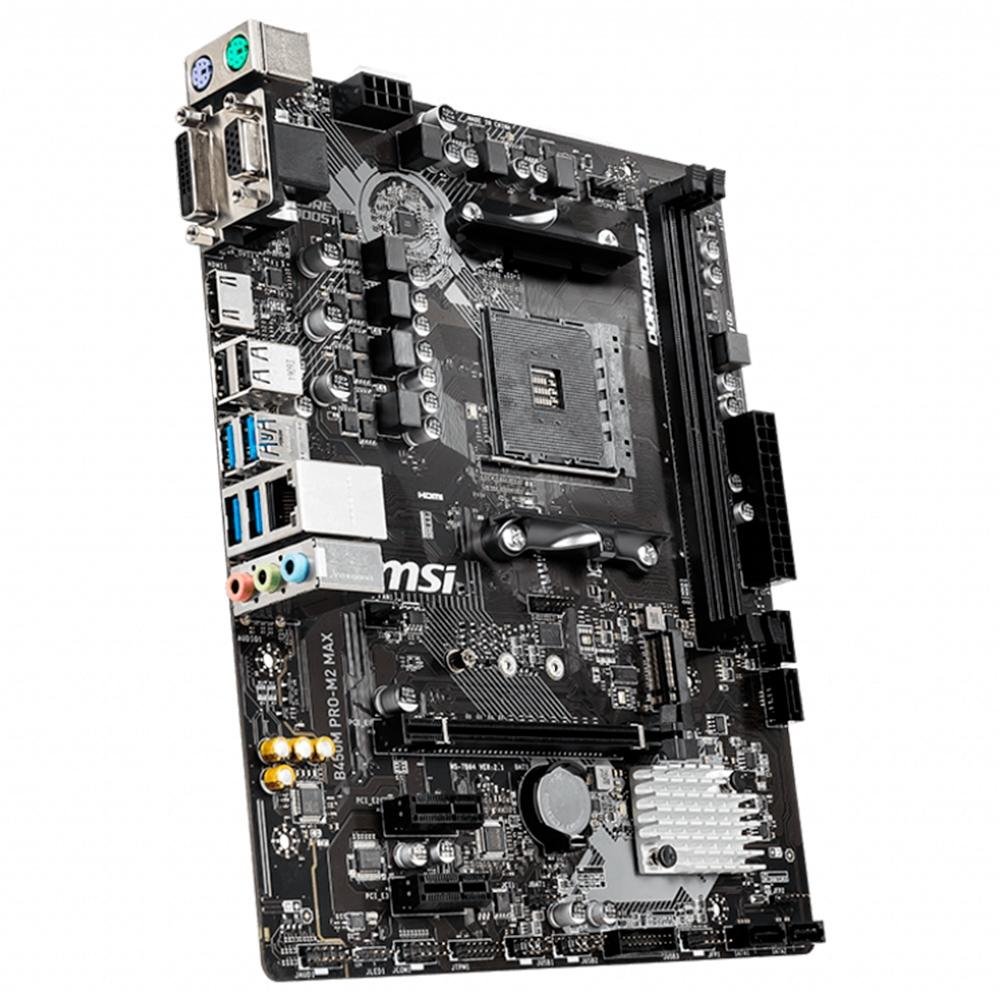 Placa Mãe MSI B450M Pro-M2 Max, AMD AM4, m-ATX, DDR4 | KaBuM!