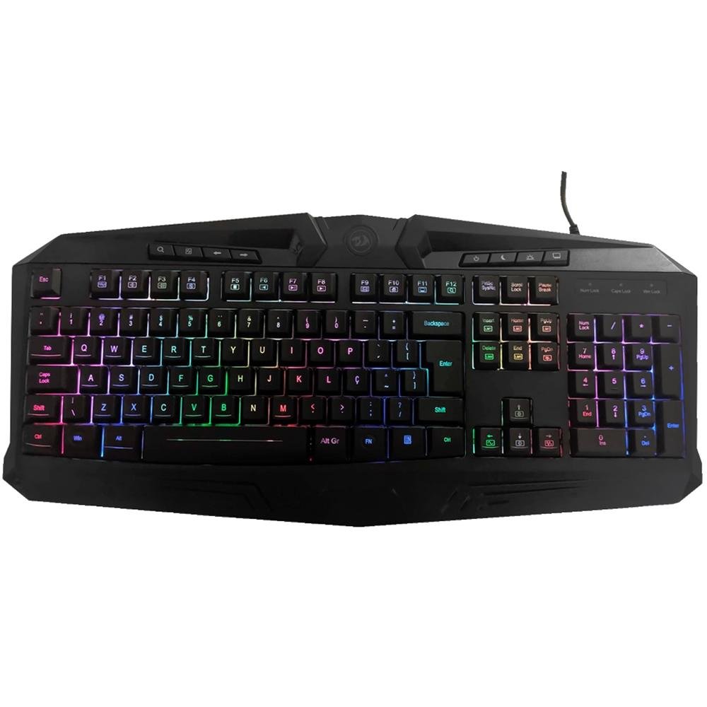 Imagem 2 de 7 do produto Kit Gamer Redragon S112 - Teclado Harpe RGB + Mouse Centrophorus + Headset Scylla + Mousepad Gamer- S112