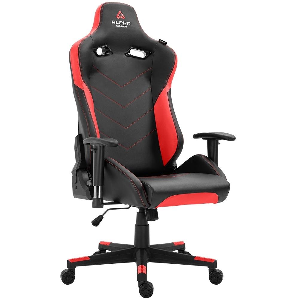 Cadeira Gamer Alpha Gamer Zeta, Até 120 Kg, Preto e Vermelho - AGZETA-BK-R - view 4