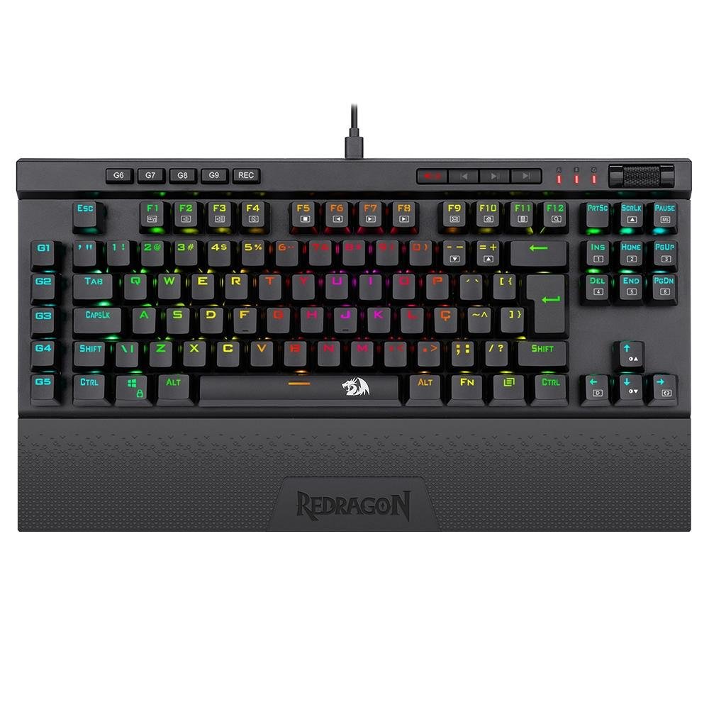 Teclado Mecânico Gamer Redragon Magic Wand Pro K587, RGB, Switch Redragon Blue, ABNT 2 - K587 Teclado Mecânico Gamer Redragon Magic Wand Pro K587, RGB, Switch Redragon Blue, ABNT 2 - K587
