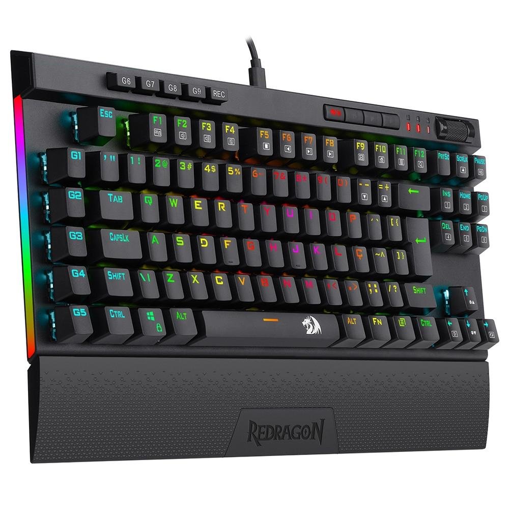 Teclado Mecânico Gamer Redragon Magic Wand Pro K587, RGB, Switch Redragon Blue, ABNT 2 - K587 Teclado Mecânico Gamer Redragon Magic Wand Pro K587, RGB, Switch Redragon Blue, ABNT 2 - K587
