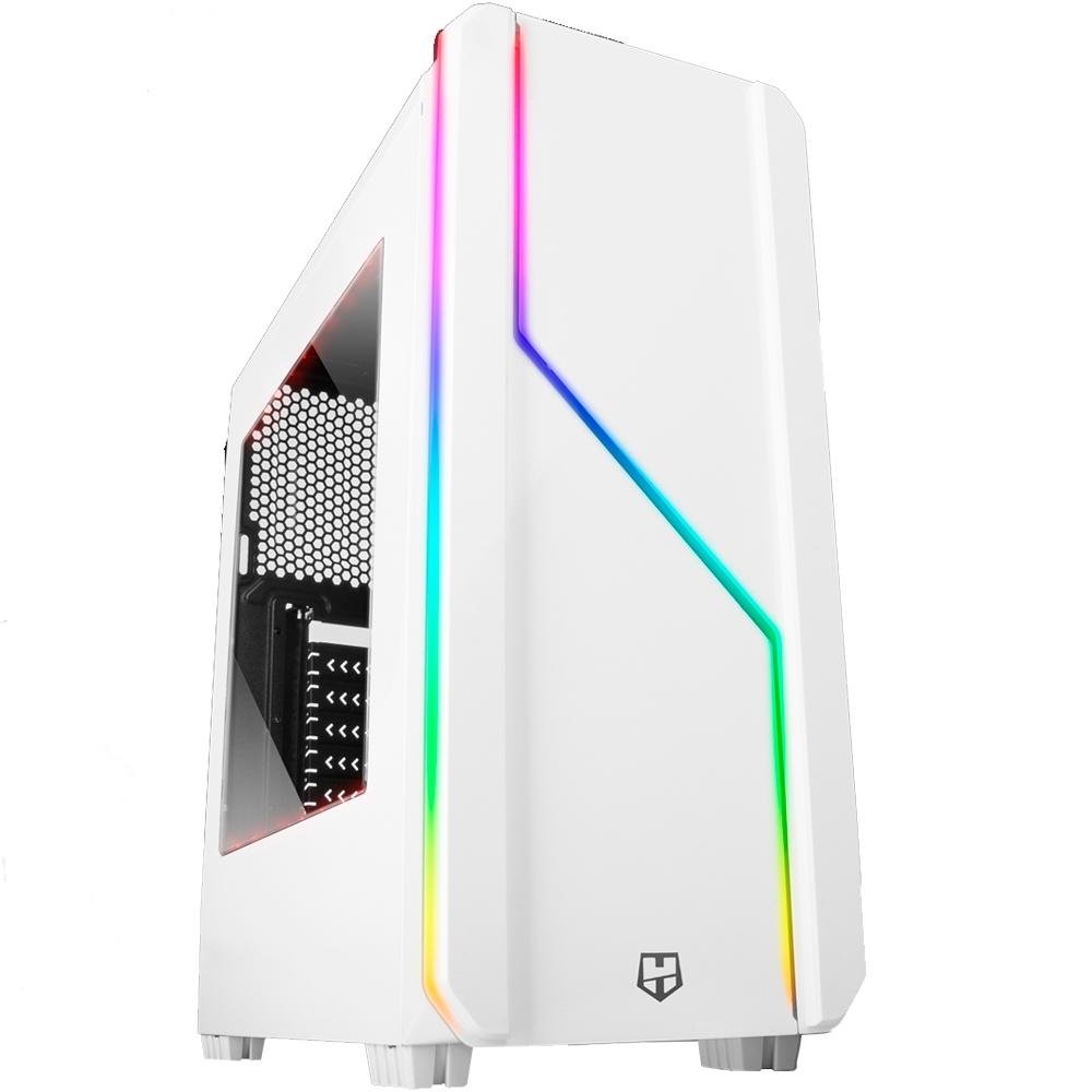 Gabinete Gamer Nox Hummer MC Pro, Mid Tower, ARGB, com FAN, Lateral em Acrílico, Branco - NXHUMMERMCPROW Gabinete Gamer Nox Hummer MC Pro, Mid Tower, ARGB, com FAN, Lateral em Acrílico, Branco - NXHUMMERMCPROW