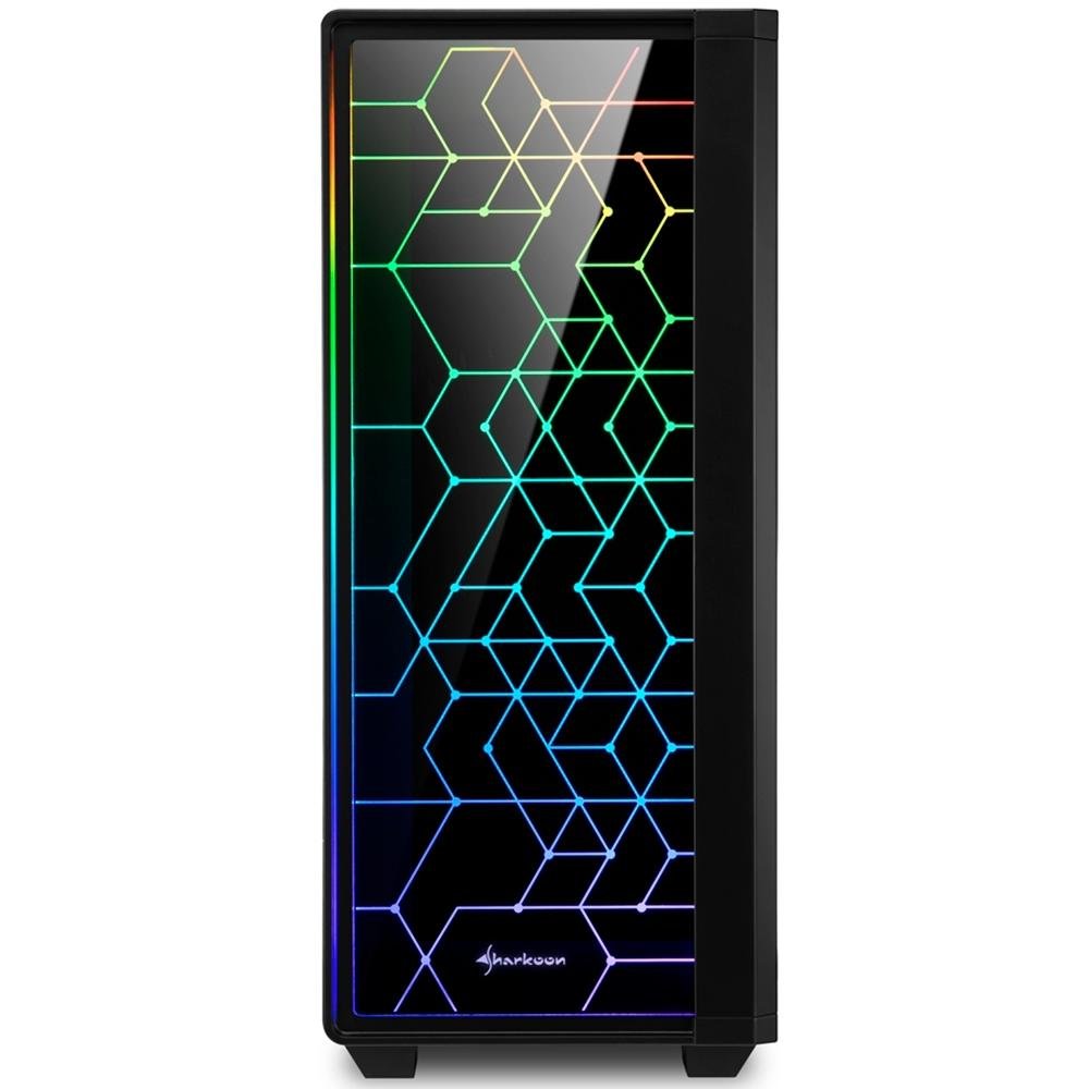 Gabinete Gamer Sharkoon LIT100, Mid Tower, RGB, com FAN, Lateral em Vidro - LIT100 Gabinete Gamer Sharkoon LIT100, Mid Tower, RGB, com FAN, Lateral em Vidro - LIT100