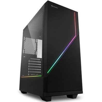 Deixe as cores fluírem: A torre midi ATX RGB FLOW da Sharkoon é um gabinete elegante e discreto, com seu painel lateral em vidro temperado e de cor pr