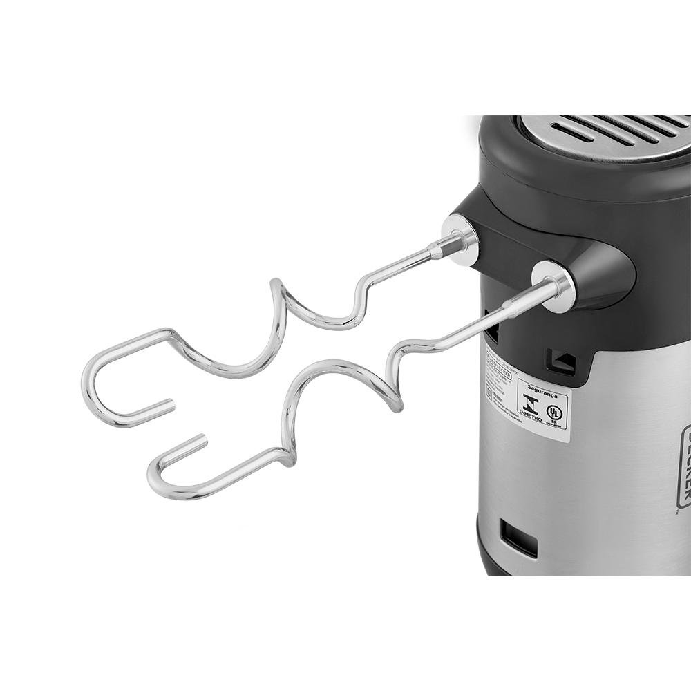 Imagem 2 de 8 do produto Batedeira Portátil Black + Decker, 10 Velocidades, 300W, 220V, Inox - BAT300P-B2