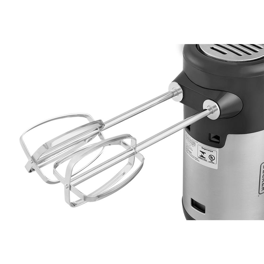 Imagem 5 de 8 do produto Batedeira Portátil Black + Decker, 10 Velocidades, 300W, 220V, Inox - BAT300P-B2