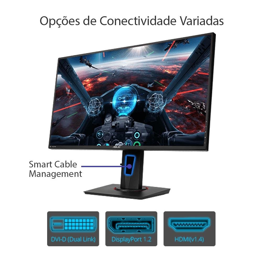 Imagem 12 de 13 do produto Monitor Gamer Asus 27' IPS, Wide, 144 Hz, Full HD, 1ms, Adaptive Sync, 99% sRGB, HDMI/DisplayPort, Ajuste de Altura, Vesa, Som - VG279Q
