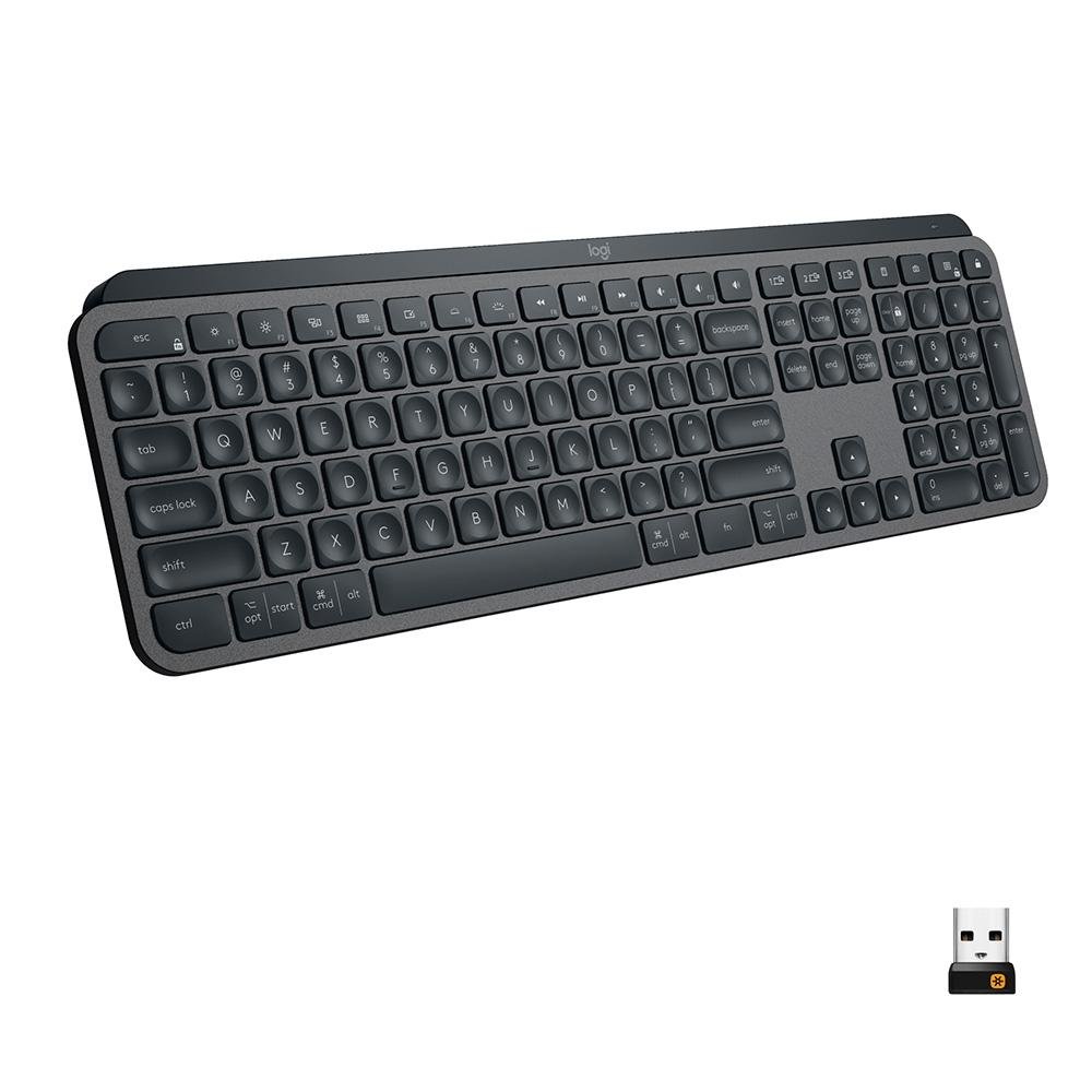 Teclado sem fio Logitech MX Keys com Iluminação Inteligente, USB Unifying  ou Bluetooth e Bateria Recarregável, ANSI - 920-009297 | KaBuM!