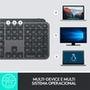 Teclado sem fio Logitech MX Keys com Iluminação Inteligente, USB Unifying ou Bluetooth e Bateria Recarregável, ANSI - 920-009297