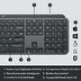 Teclado sem fio Logitech MX Keys com Iluminação Inteligente, USB Unifying ou Bluetooth e Bateria Recarregável, ANSI - 920-009297